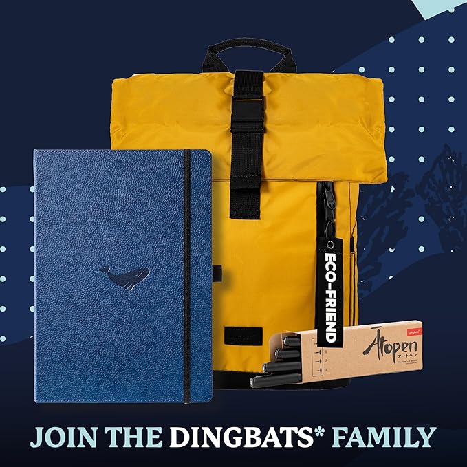 Dingbats* - Wildlife Squared Extra Large A4 Notebook - PU Leather Hardcover Journal for Work, Writing - Pocket, Elastic Closure, Pen Holder, Bookmark
