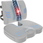 FORTEM Seat Cushion, Office Chair Cushion, Lumbar Support Pillow for Office Chair, Memory Foam Sciatica Coccyx Tailbone Pressure Pain Relief, Car Sitting Pad, Washable Non Slip
