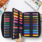 YOUSHARES Big Capacity Colored Pencil Case - 300 Slots large Pen Case Organizer with Multilayer Holder for Prismacolor Colored Pencils & Gel Pen (Purple Pink Rose)