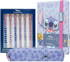 Disney Stitch Stationery Supplies Set Notebook Pencil Case & Ballpoint Pens or Notepad Coloring Pencils & Accessories for Home or Office