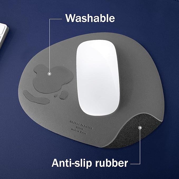 GREEDY FARMERS Mouse pad, Non-Slip Washable Waterproof Computer Mouse pad (Dark Grey)