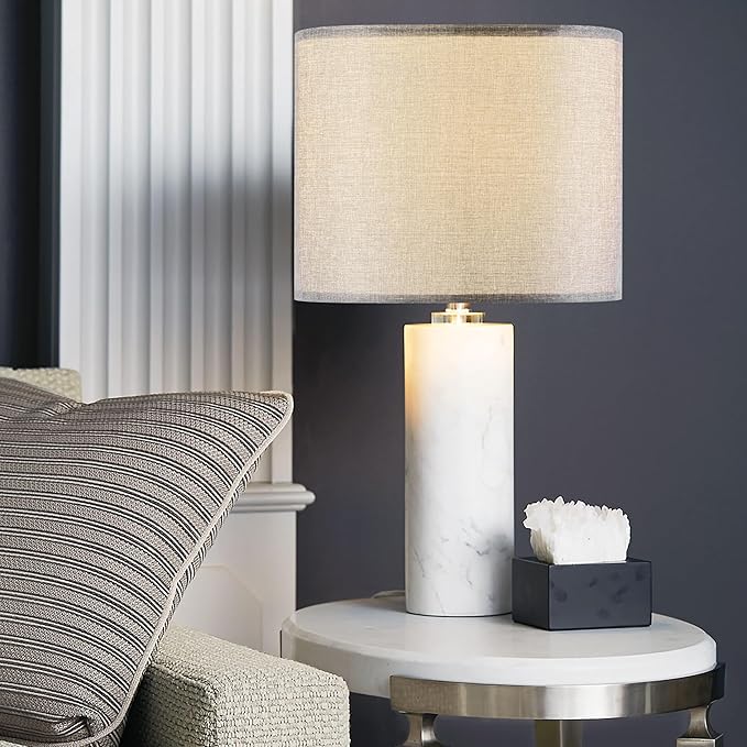 Set of 2 Large Drum Lamp Shades Modern Lamp Shade 16" Top x 16" Bottom x 12" High (Spider) Gray Lampshade for Floor Lamps Table Lamps - Lampshades Replacement By GO&SO