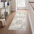 GENIMO 2x5 Runner Rugs for Hallway, Machine Washable Non Slip Vintage Rugs, Low Pile Lightweight Soft Print Rug for enrtyway, Corridor, Home, Office, Kitchen, Mint Sage