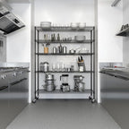 Seville Classics UltraDurable Heavy Duty NSF Solid Steel Wire Rack Storage Unit, Organizer for Garage, Warehouse, Office, Restaurant, Classroom, Kitchen, Black, 5-Tier Shelving, 60" W x 18" D