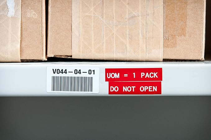 Brady Authentic (M21-750-595-RD) All-Weather Vinyl Label for Indoor/Outdoor ID, Lab and Equipment Labeling, White on Red- For M210, M210-LAB, M211, BMP21-PLUS and BMP21-LAB Printers, .75" W, 21' L