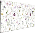 Cute Flower Mouse Pad Aesthetic Desk Mat Plants Large Extended Gaming Mousepad Floral XXL Desk Pad Keyboard and Mouse Mat 31.5''x15.75'', Desktop Decor Protectors Mats for Women Office Girl Gamer
