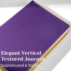 CAGIE Elegant Gold-Edged Journal for Women – Aesthetic Vegan Leather A5 Notebook, 256 Pages 100GSM Thick Paper Hardcover Diary, Gift Journals for Writing