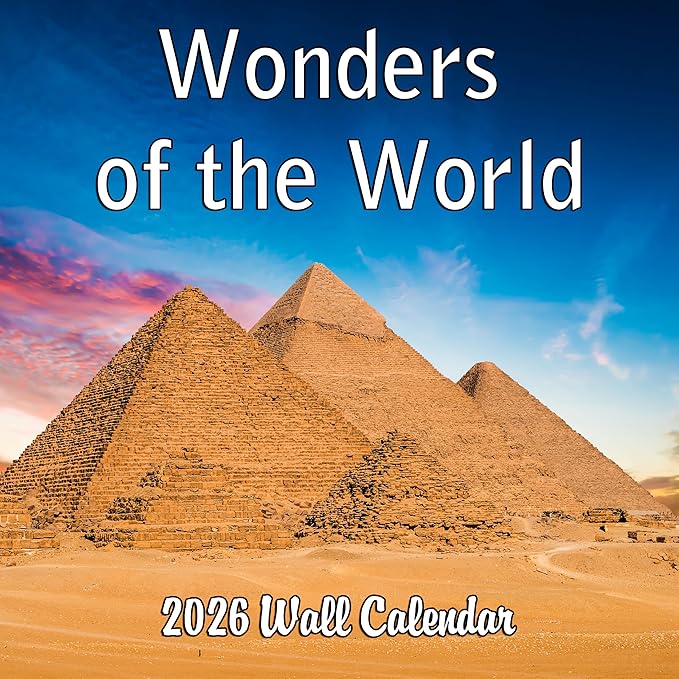 2026 Wonders of the World Landscapes Monthly Wall Calendar | Travel Calendar 2025-2026