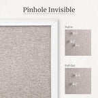 VUSIGN Linen Bulletin Board, 30'' x 20'' Large White Cork Board Decorations, Wall Mounted White Framed Cork Boards, Fabric Pin Boards for Walls with 10 Pushpins for Home, School, Office
