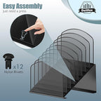 Inclined Desk File Organizer, 8-Section Upright Desk Organizer File Sorter for Office Classroom Desktop Organization, Black, 1Pack