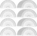 Zonon 200 Pcs 4 Inch Clear Plastic Protractor Bulk Math Protractors Set 180 Degrees Geometry Drafting Tools for Classroom Industry Office Back to School Supplies