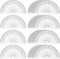 Zonon 100 Pcs 4 Inch Clear Plastic Protractor Bulk Math Protractors Set 180 Degrees Geometry Drafting Tools for Classroom Industry Office Back to School Supplies
