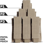 Tacticon P1 P2 P3 BattlePouch | Universal Pistol Mag Pouch | Combat Veteran Owned Company | Molle Single Double Triple Pistol Magazine Holster for Ammo | Tactical Bag Accessories Holder