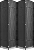 Sorbus 4 Panel Room Divider 6 ft. Tall - Privacy Screen, Extra Wide Double Hinged Panels, Mesh Hand-Woven Design, Partition Room Dividers and Folding Privacy Screens, Wall Divider for Room Separation