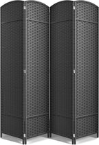 Sorbus 4 Panel Room Divider 6 ft. Tall - Privacy Screen, Extra Wide Double Hinged Panels, Mesh Hand-Woven Design, Partition Room Dividers and Folding Privacy Screens, Wall Divider for Room Separation