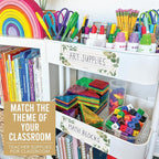 Desk Name Tags for Classroom -25 Student Name Plates for Classroom Kindergarten, Preschool, 1st, 2nd & 3rd Grade, 9x3 Teacher Nameplates for Student Desks & Cubbies, Greenery Nametags