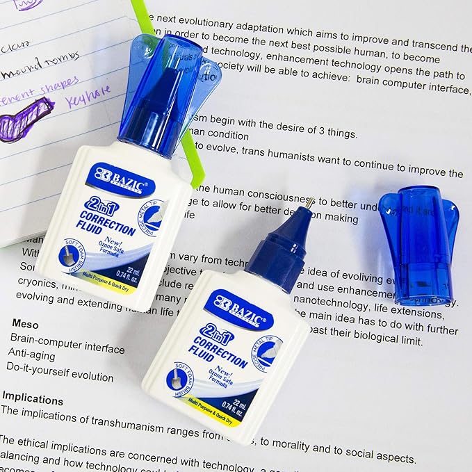 BAZIC 22ml 2 in 1 Correction w/Foam Brush Applicator & Pen Tip