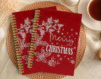 Knibeo Red Christmas Notebook Journal - Christmas Notebook, Red Notebook, Red Christmas Notebook, 5.5×8.3 Lined Paper Spiral Bound Notebook with 164 Pages