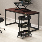 Simple Houseware 3-Tier Heavy Duty Metal Utility Rolling Cart, Black