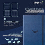 Dingbats* - Wildlife Lined Extra Large A4 Notebook - PU Leather Hardcover Journal for Work, Writing - Pocket, Elastic Closure, Pen Holder, Bookmark