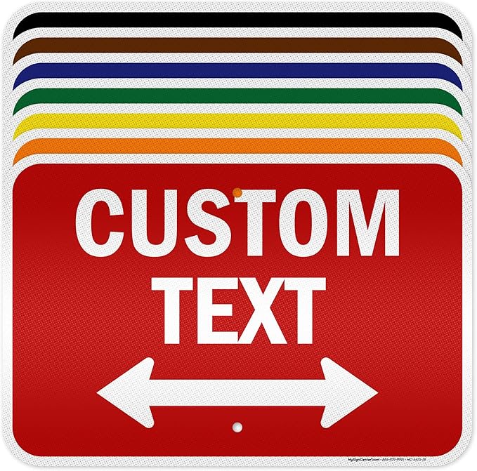 Custom Arrow,Custom Directional Sign, Two way Arrow,12x18 Inches, 3M EGP Reflective, Rust Free .063 Aluminum, Fade Resistant, Made in USA by My Sign Center