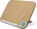 CataKenTika Wood Book Stand - Book Holder for Reading Hands Free, Foldable, Adjustable Book Display Stand, Cookbook Stand Portable, Lightweight Page Holder for Book Lovers, Cooks, Students 13.4"x9.4"