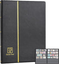 Stamp Albums 120 Pockets - Stockbooks with 40x197mm Sleeves, 10 Double Sided Black Page with Leatherette Padded Black Cover, Collection Storage Folder for Paper Money Postage Stamps AS0106BK