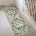 GENIMO 2x7 Runner Rugs for Hallway, Machine Washable Non Slip Vintage Rugs, Low Pile Lightweight Soft Print Rug for enrtyway, Corridor, Home Office, Kitchen,Sage Green