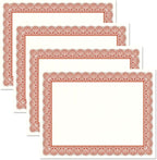 Elite Red & White Parchment Certificate Papers - Pack of 100, Laser & Inkjet Printer Compatible, For Office, Business Awards, Graduation, School Diplomas, 8-1/2" x 11" on 60 lb.Text Stock