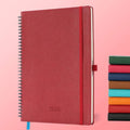 IN-LUXPRO Planner 2026 Daily Weekly and Monthly,11.5"x8.5",12 Months Spiral Bound Calendar Agenda with Self-adhesive Pen Holder,2026 Appointment Book with Vegan Leather Soft Cover,Red