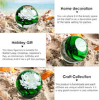 EUSTUMA Hand Blown Glass Flower Paperweight Figurine for Office Desk.Give You A Gift from The Person You Love, The Garden Decoration.(White Lotus Leaves)