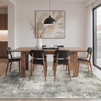 GENIMO 8x10 Area Rugs for Living Room, Machine Washable Non Slip Rugs, Low Pile Lightweight Vintage Print Rug for Bedroom, Dining Room, Home Office, Distressed Grey