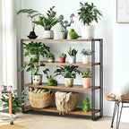 HCHQHS Bookshelf,4-Tier Industrial Bookcase,Rustic Wood and Metal Open Display Book Shelves Home Office,Bedroom Standing Shelf Unit,Horizontal Kitchen Shelf Organizer,Bathroom Storage Rack 47in