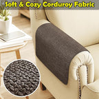 Couch Arm Covers, Waterproof Armrest Cover for Sofa, Armchair, Loveseat, Non-Slip Recliner Arm Cover, Sofa Arm Covers, Headrest Covers, Arm Chair Covers Set of 2 (Brown, 28"×24")