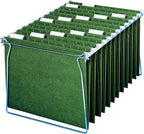 Smead Hanging File Folder, 1/5-Cut Adjustable Tab, Letter Size, Standard Green, Hanging Folders for Filing Cabinets, File Organizer Folder, 25 Count