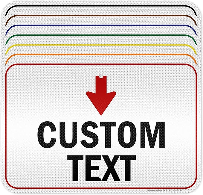 Custom Arrow,Custom Directional Sign, Down Arrow,12x18 Inches, 3M EGP Reflective, Rust Free .063 Aluminum, Fade Resistant, Made in USA by My Sign Center