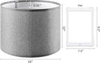 Gray Large Drum Lamp Shades for Floor Lamps Table Lamp Farmhouse Lamp Shade 16" Top x 16" Bottom x 12" High (Spider) Medium Lampshade - Lampshades Replacement By GO&SO Assembly is Required