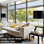 GO&SO Black Velvet Lamp Shades Set of 2 Large Drum Lampshades -16" Top x 16" Bottom x 12" High(Spider) Traditional Fabric Lamp Shade for Table Lamps - Replacement Lampshade - Assembly Required