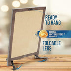 HBCY Creations Rustic Weathered Wooden Tabletop Chalkboard with Legs/Vintage Wedding Table Sign/Small Kitchen Countertop Memo Board/Antique Wooden Frame (12" x 17", 3- Weathered)
