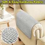Couch Arm Covers, Waterproof Armrest Cover for Sofa, Armchair, Loveseat, Non-Slip Recliner Arm Cover, Sofa Arm Covers, Headrest Covers, Arm Chair Covers Set of 2 (Light Gray, 28"×24")