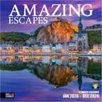 RED EMBER Amazing Escapes 2026 Wall Calendar 12 Month | 12" x 24" Open | Thick & Sturdy Paper | Holiday Gift | Travel Calendar 2026