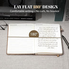 CAGIE Lined Journal for Men Women, Tree Growth Ring Leather Bound Journal Notebook, 256 Pages 100 GSM Journals for Writing, A5 Hardcover Journaling Notebooks for Work, Note Taking