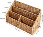 DINGTAI Woven Mail Organizer Countertop, 12 Inch Mail Organizer Basket for Bill and Pen, Farmhouse Desk organizers and storage
