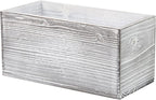 ExoLiry Rustic Gray Wood Mail Box Storage Holder File Organizer Tabletop Wooden Basket Letter Script Design Envelope Folder Decorative Container Desktop Home Office Entryway Bedroom Living Room