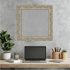 Amanti Art Silver Framed Magnetic Board 20x20 Small Vision Board for use with Magnets, 100% Metal Sheet to Display Items as Office Decor or for Home Organization in mudroom, Kitchen or Kids Room
