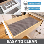 Drymate Premium Luxury Shelf & Drawer Liner, Thick Cushioned Fabric, Non-Adhesive, Absorbent, Waterproof, Slip-Resistant, Liners for Kitchen Cabinets, Cupboards (USA Made)(12”x59”)(24-Pack)(Taupe)