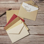20 Pack-Best Paper and Heavyweight Envelopes Set 6.30'' X 4.33'' with Jute Rope for Office, Wedding Gift Cards, Invitations, Graduation, Baby Shower, Parties and Diy cards (Multicolor-20pack)