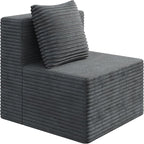 WLIVE 32'' Boneless Couch for Living Room, Modular Sectional Sofa, Cloud Memory Foam Couch L Shape with Chaise, Grey