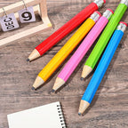 WLLHYF 10 Pcs Wooden Jumbo Pencils for Prop, 14 Inch Large Pencil Halloween Funny Big Pencil with Cap Novelty