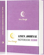 CAGIE Lined Journal Notebook for Women Girls, A5 Hardcover Linen Journals For Writing 256 Pages, Aesthetic Womens Diary, Gifts 8.3'' x 5.7'' Purple
